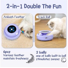 Cat Toy Balls with 7 Attachments - Dual Power