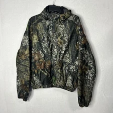 Mad Dog Gear Mens Mossy Oak Hunting Full Zip Button Hooded Jacket XL