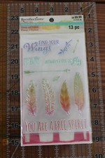 RECOLLECTIONS Clear Stamps Stencil Color Splash Feather Wings Arrow Spirit 13p L