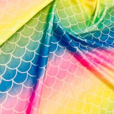 Spandex Fabric Rainbow Scales Print 4 way Stretch 60" wide by yard for Swimwear