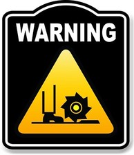 Warning Cutter Risk Caution OSHA Danger BLACK Aluminum Composite Sign