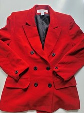 Jones New York Pure Wool Blazer Uk10 Red