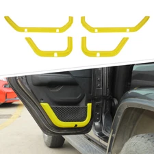 4x Yellow Inner Door Net Storage Frame Cover Bezel for Jeep Wrangler JL JT 2018+