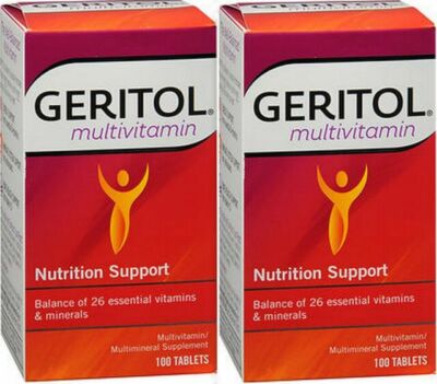 Geritol Vitamins Multivitamin & Mineral Supplement, 100 ct Tablets ( 2 pack ) 