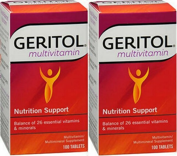 Geritol MultiVitamin Nutritional Supplements 100 Tablets, Pack of 2