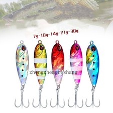 5pcs Metal Jig Lure Shore 7g-30g Spoon Jigging Bass Saltwater Fishing Tackle