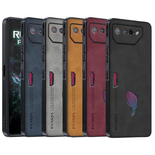 For ASUS ROG Phone 9 9Pro Rog8/7/65 Nubuck Leather Coated Rubber hard case cover - 第 3/31 張圖片