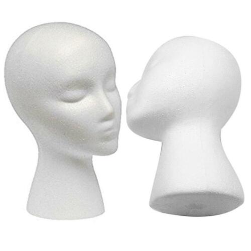 Weibliche Kopfmodell Perücke Brille Hat Display Styropor Schaum Mannequin 30cm❁ - Bild 2 von 9