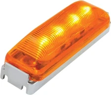 GG Grand General 84450 Rect. Amber/Amber 4 LED Marker Light w/Chrome Bracket