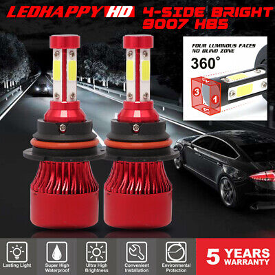 2x 4-Side 9007 LED Headlight Bulbs Kit for Dodge Ram 1500 2500 3500 2003-2005 US