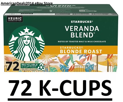 Starbucks Veranda Blend Blonde Roast K-Cup Pods - 72 K-Cups 762111373205|  eBay
