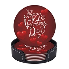  Happy Valentines Day 3D Hearts Leather 6 Pcs Happy Valentines Day Hearts