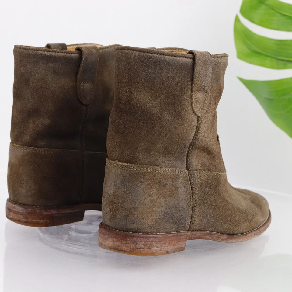 Женские сапоги Isabel Marant Crisi размер 37 7 оливковая замша скрытые на танкетке вестерн - Изображение 4 из 4