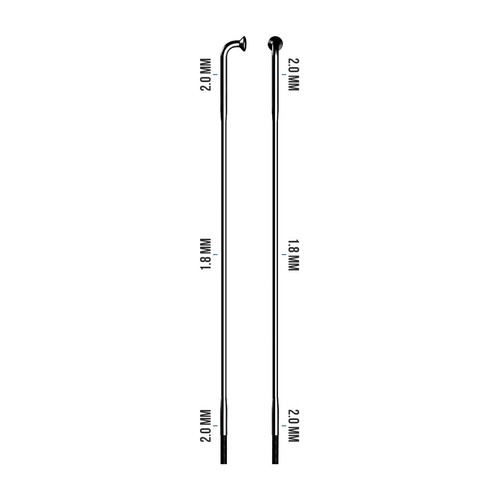 20 Rayons DT Swiss Competition 14g - Noir, Longueur 275mm, Pour Roues De Vélo