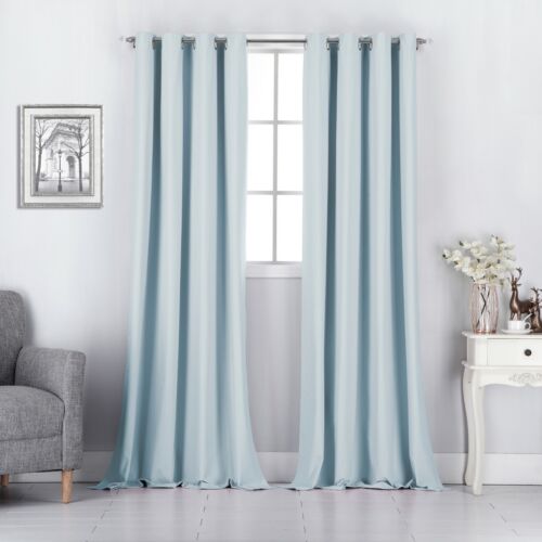 2 Panels 100% Blackout Curtains Thermal Insulated Grommet Top Window Drapes Set - Picture 25 of 82