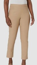 Alfred Dunner Women's Beige Classic Pull-On Straight Leg Pants Petite Size 12P