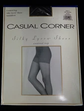 Casual Corner Control Top Pantyhose - Off Black - Size C - NOS