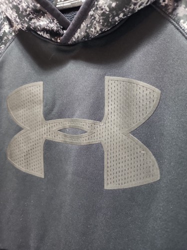 UNDER ARMOUR Storm Boys Big Logo Fleeced Hoodie Gray Black YLG Youth Large C25 - Picture 16 of 16