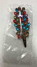 Vintage Rhinestone Peacock Hair Clip  NEW in Package   P