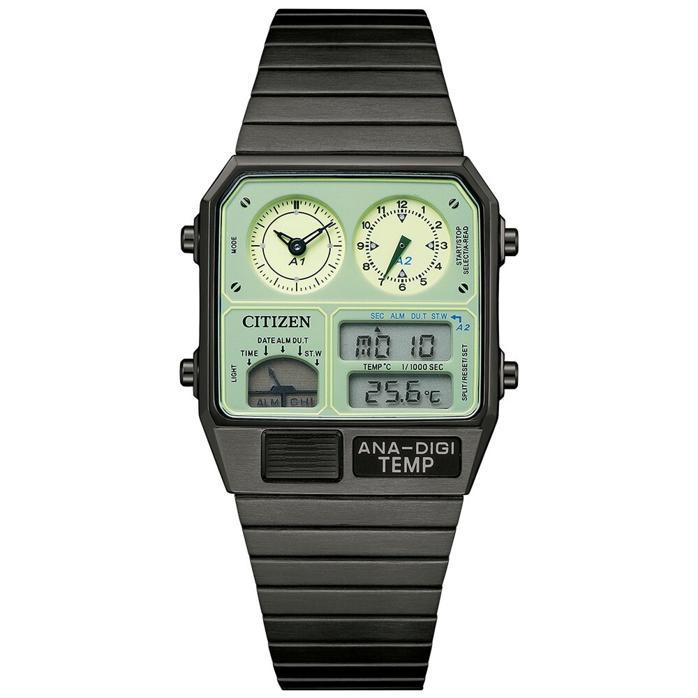 new Citizen Ø 40.6 x 32.5 s steel JG2147-85X Digi green Luminous