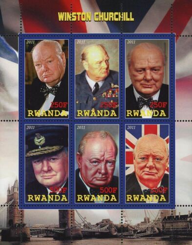 Winston Churchill President British Souvenir Sheet of 6 Stamps Mint NH - Picture 1 of 7
