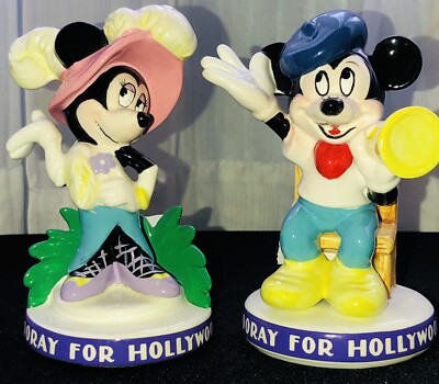 Walt Disney Mickey And Minnie Mouse ''Hooray For Hollywood'' Schmid Figurines