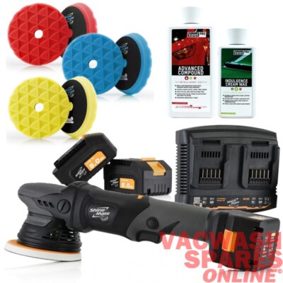 SHINEMATE EB351-5 15MM ORBIT CORDLESS DUAL ACTION MACHINE POLISHER VALETPRO SET