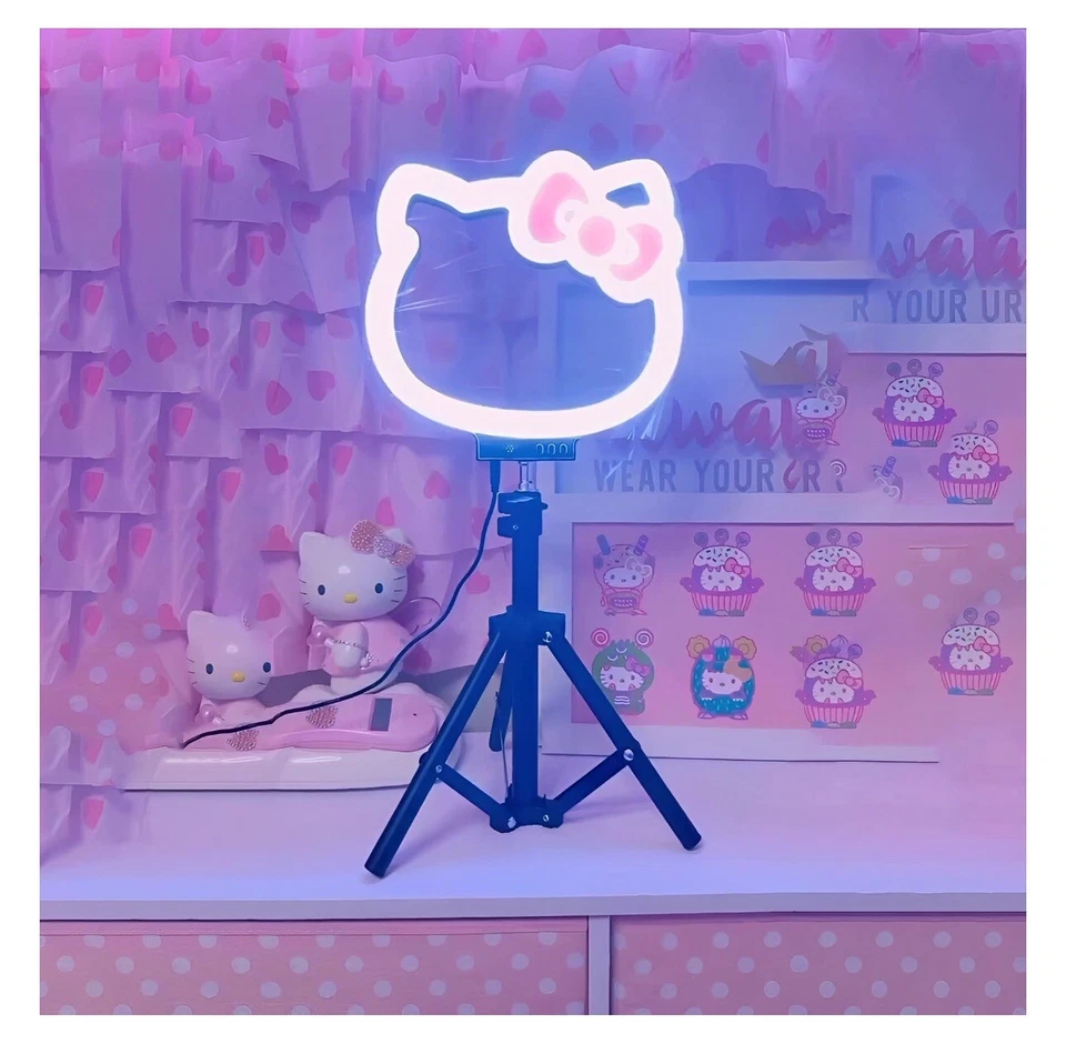 "Luces LED para selfies Hello Kitty con modos de color arco iris escritorio RGB de 10""" Foto 3 de 3