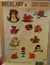 Meyercord Decal Art Vintage Water Applied Craft Transfers Woodland Critters 3 pk