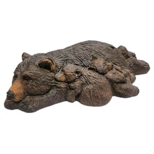 Vintage Telle M Stein Statue / Sculpture 'Mama Bear with Cubs' Hand Cast 6"x11"