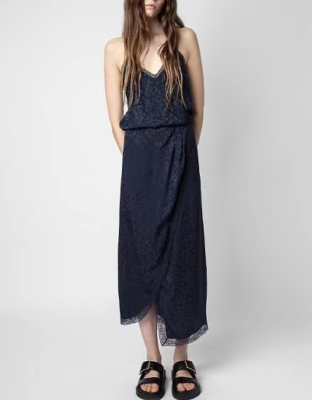 Zadig \u0026 Voltaire Women Silk Lace Slip Dress V Neck Backless Midi Dress |  eBay