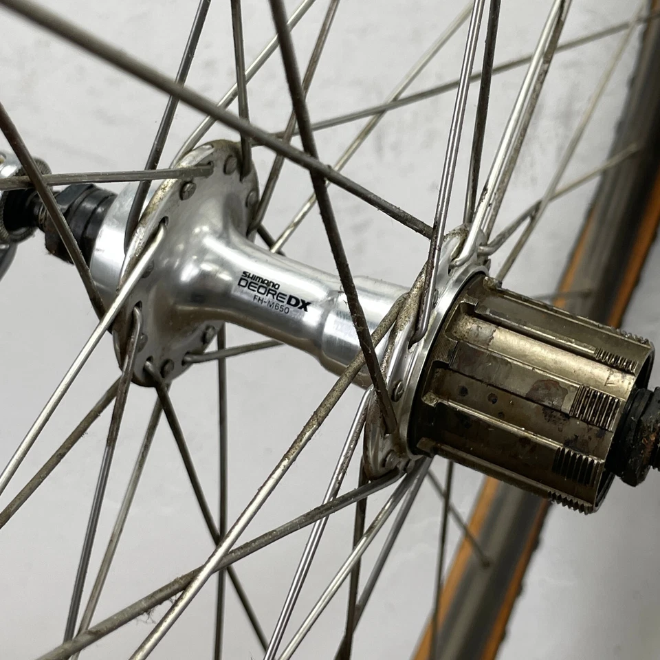 Vintage 700c Wheel Set Cyclocross Tour Knobby 520 Shimano DX Iso C 130 32 90s - Image 3 of 4