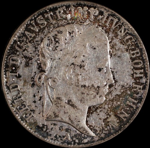 Austria 20 Kreuzer 1845-A Vienna Mint. KM# 2208 Silver Ferdinand I - Picture 2 of 3