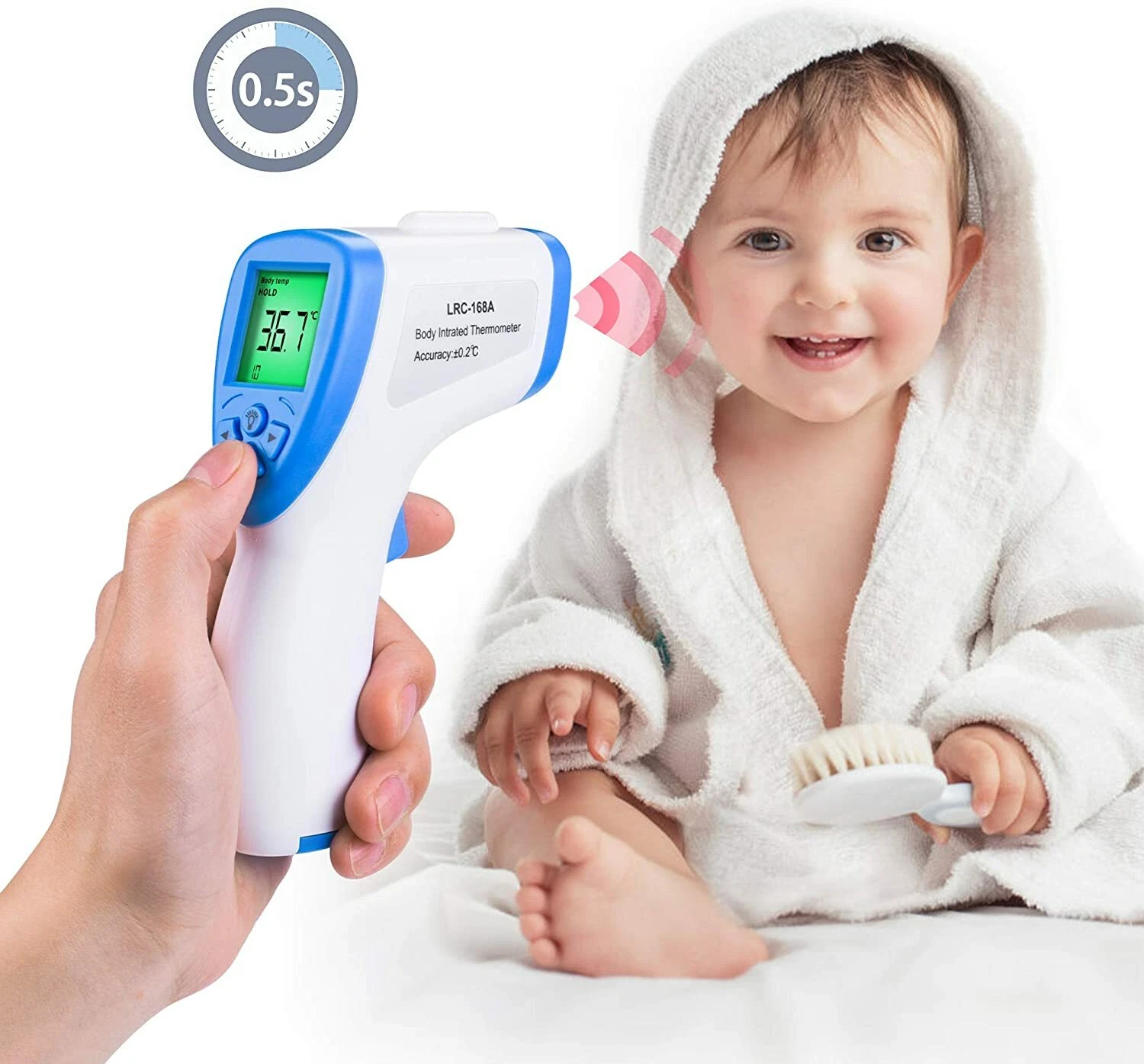 IR Infrared Digital Thermometer Non Contact Forehead Body Other Temperature
Opens in a new window or