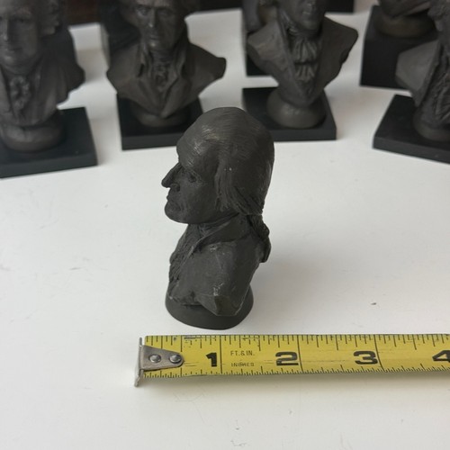 COMPLETO 38 figurine Franklin come nuove busto presidenziale bronzo massiccio 1977 presidenti - Foto 16 di 21