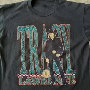 ミュージシャン Tracy Lawrence t-shirt Vintage 90s Vintage Tracy Lawrence Shirt Men Large Black Band Tee Music