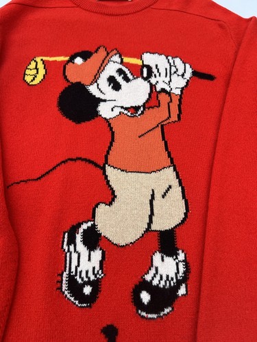 HOBBS Paris Red Mickey Mouse Golfing 100 % reiner Kaschmirpullover XL Pullover SELTEN - Bild 4 von 8