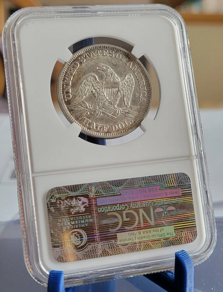 1857 P NGC AU53 Seated Liberty Half Dollar - Image 2 of 2