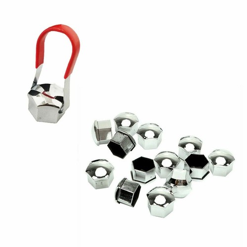 20 x 22 MM ALLOY WHEEL HEX NUT/BOLT CAPS COVERS + TOOL CHROME UNIVERSAL - Picture 3 of 8