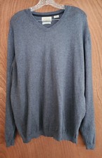 Original Weatherproof Vintage Sweater Mens XL Grey Long Sleeve V Neck Pullover