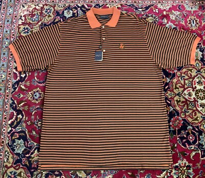 NWT Bobby Jones Princeton Polo Golf Shirt Mens Sz XL Striped Short Sleeve