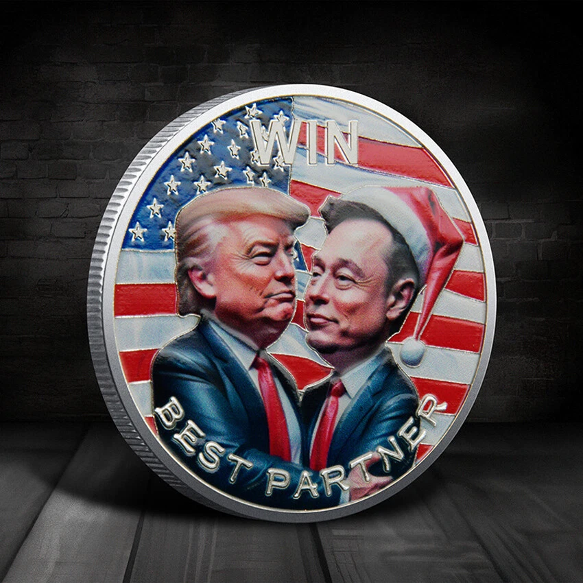 Donald Trump&Musk Best Partner 47th President Silver Winner Commemorative Coin - Picture 1 of 4