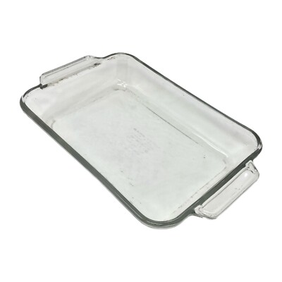Vtg Anchor Hocking Qt Clear Glass Ovenware Casserole Baking Dish 
