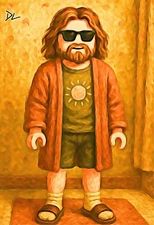 The Dude "The Minifig" Original Big Lebowski Pop Art Print - 13 x 19 Poster