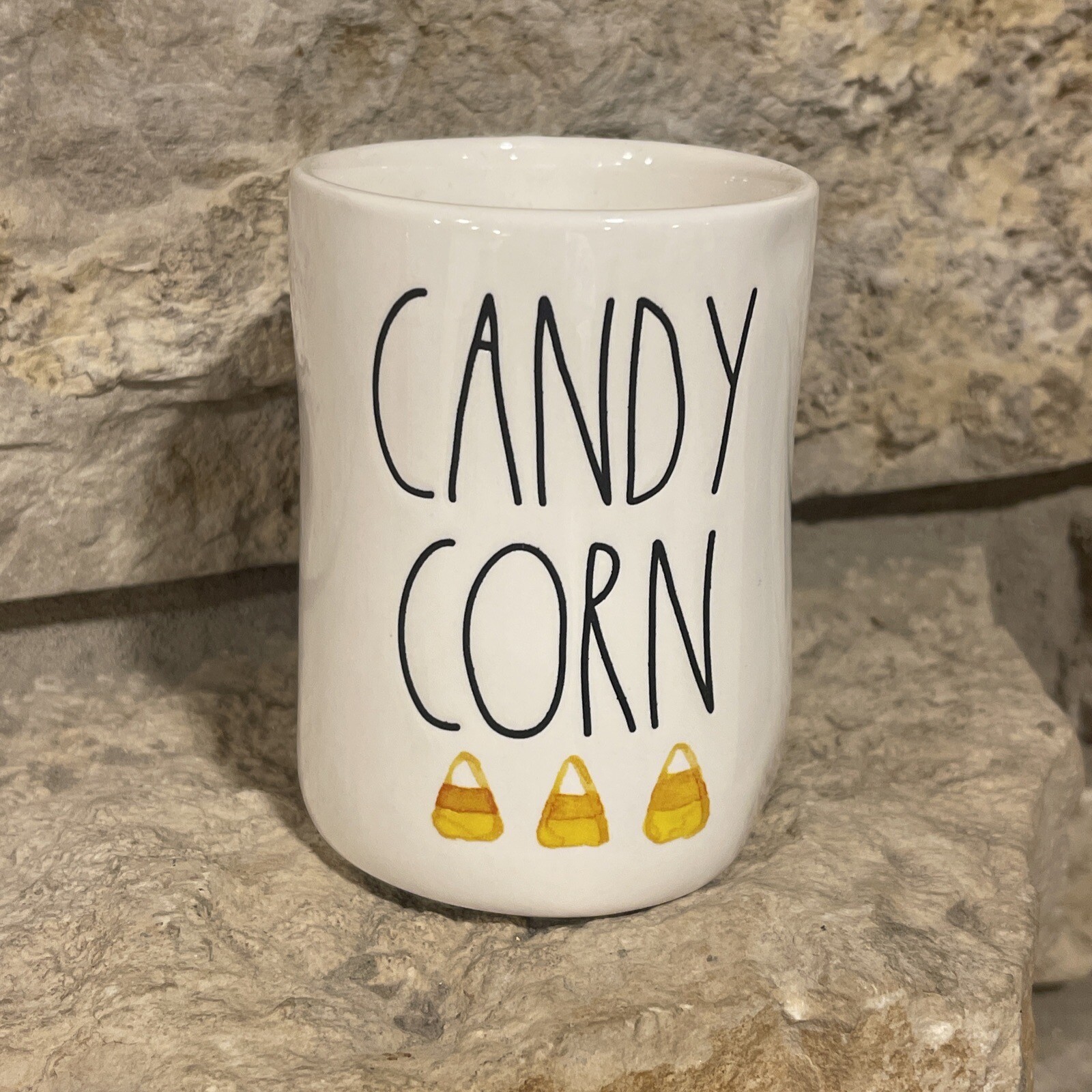 Rae Dunn Halloween Candy Corn  Scented Candle White New