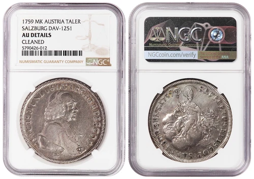 i-650166 Austria Salzburg 1 Thaler 1759 MK. NGC AU Details
