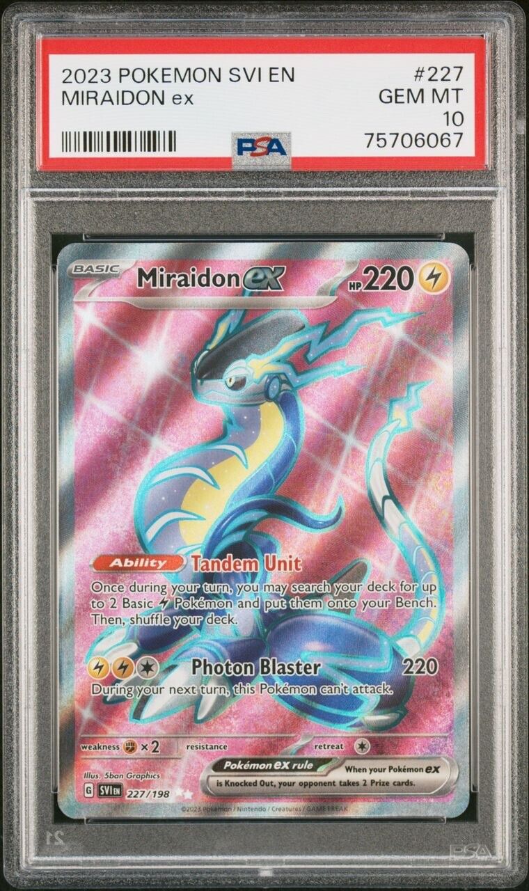 2023 Pokémon Scarlet & Violet #253 Miraidon Ex Gold Full Art PSA 6