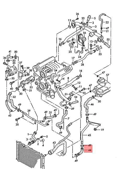 Manguera de refrigerante genuina AUDI VW SKODA A4 Avant quattro S4 Cabrio A6 078121096AP Foto 2 de 2
