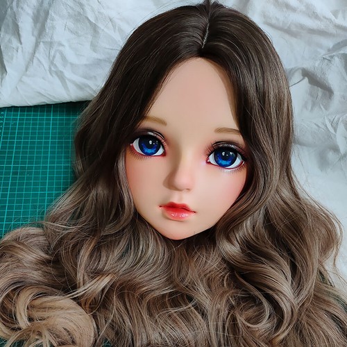 Kigurumi Animated Mask Female Cosplay Headgear Make-up Mask with Wig and Eyes - Picture 6 of 28