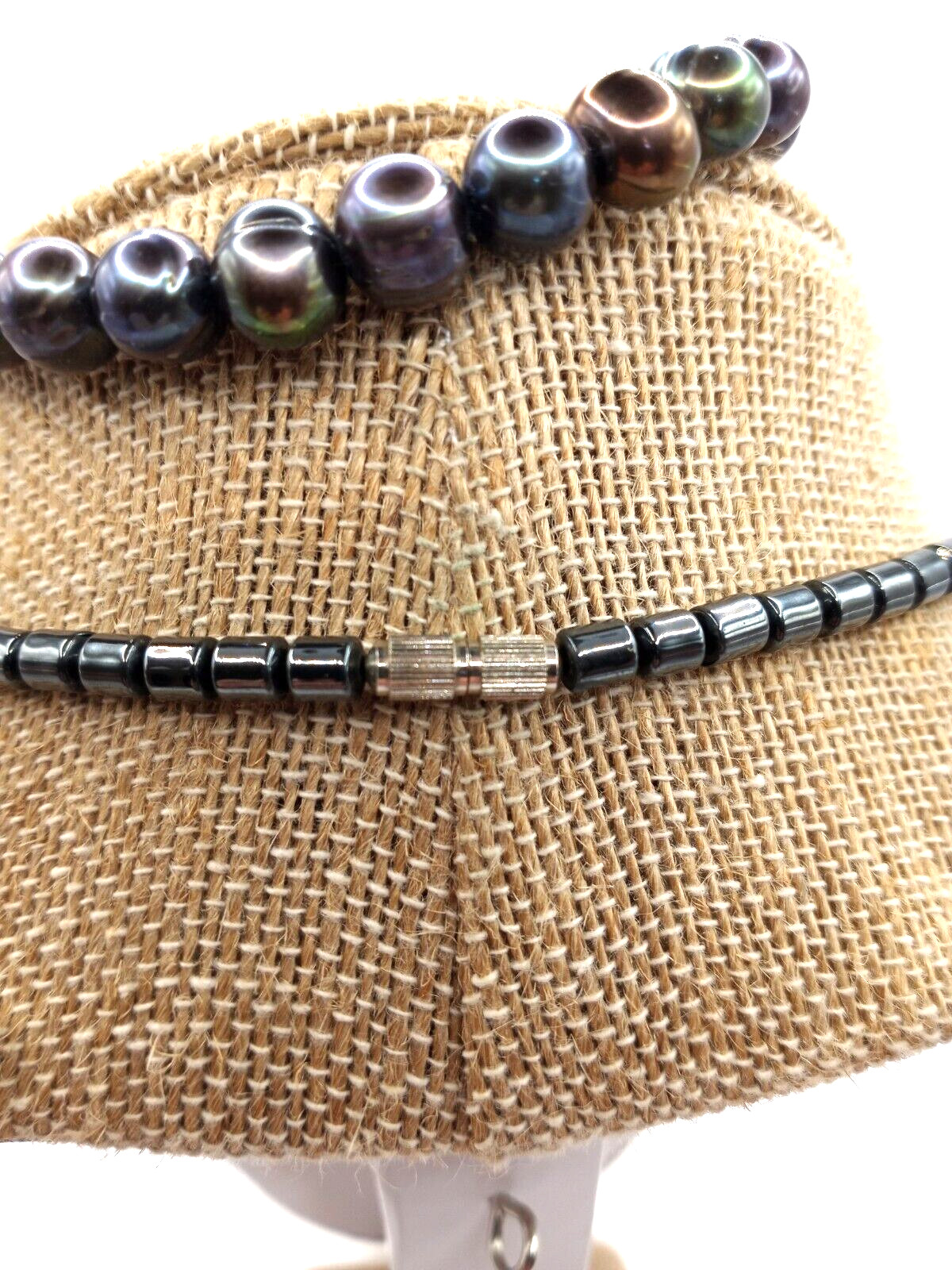 Beautiful Hematite Small Statement Necklace with … - image 6